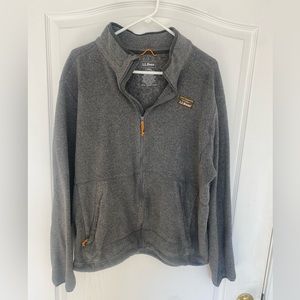 Men’s LL Bean Gray Fleece Zip Up Jacket